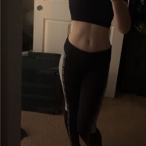 Women’s S, grey and black “PINK” leggings.